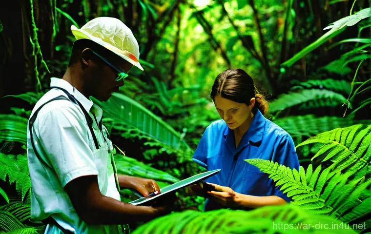 콩고 국립공원의 생물 연구 - **Prompt Title:** Scientific Exploration in the Heart of the Congo Rainforest
    **Image Prompt:** ...