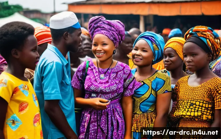 킨샤사 시티투어와 명소 소개 - **Prompt for Kinshasa Market Scene:**
    "A vibrant, bustling daytime scene at a traditional Kinsha...