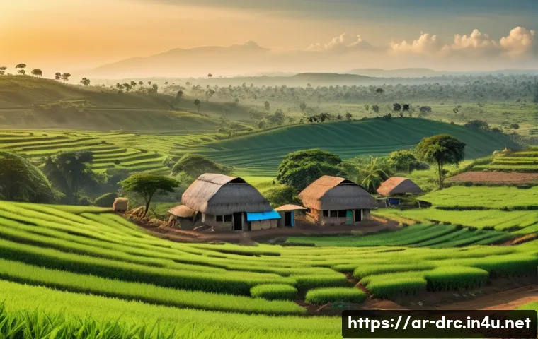 콩고 민주 공화국 현재 정치 상황 - **Prompt:** "A panoramic view of a vibrant, lush landscape in the Democratic Republic of Congo. In t...